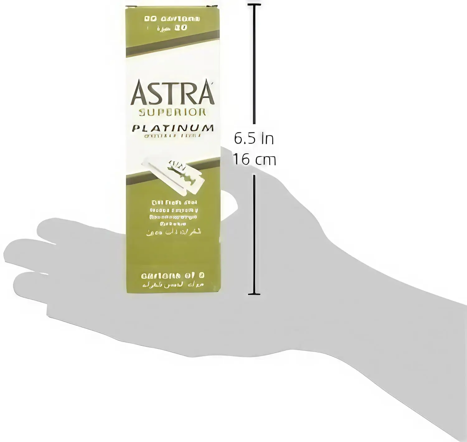One hundred Astra platinum-coated double edge safety razor blades made in India, packaged in 20 packs of 5 blades each.