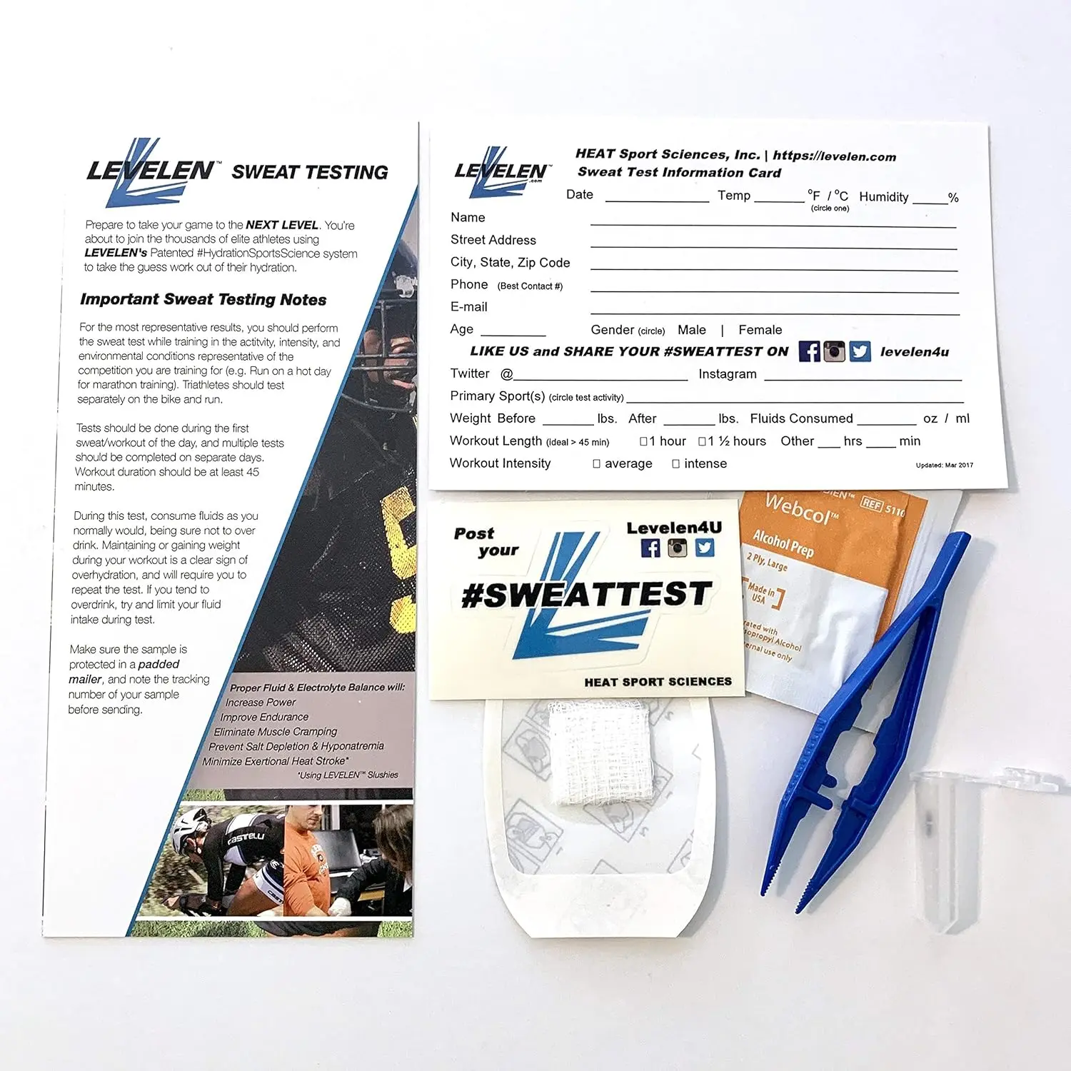 Athlete sweat test kit for hydration and electrolyte analysis, helping optimize performance and prevent cramping.