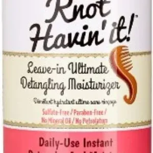 Two bottles of Aunt Jackie's Girls Knot Havin' It! leave-in detangling moisturizer, each 12 oz, to help manage and soften hair.