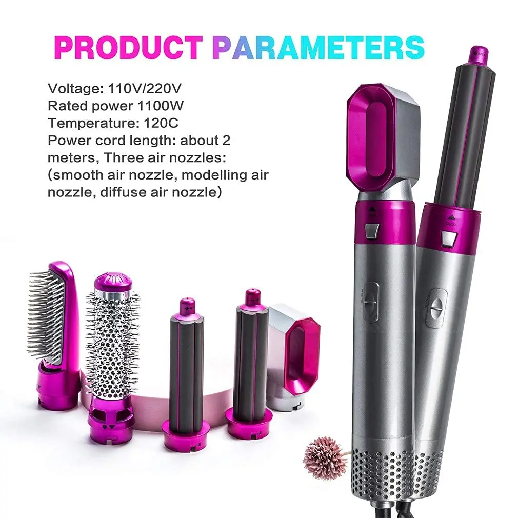 An automatic hair curler is shown, perfect for creating curls on all hair types with fast heating and automatic shut off.