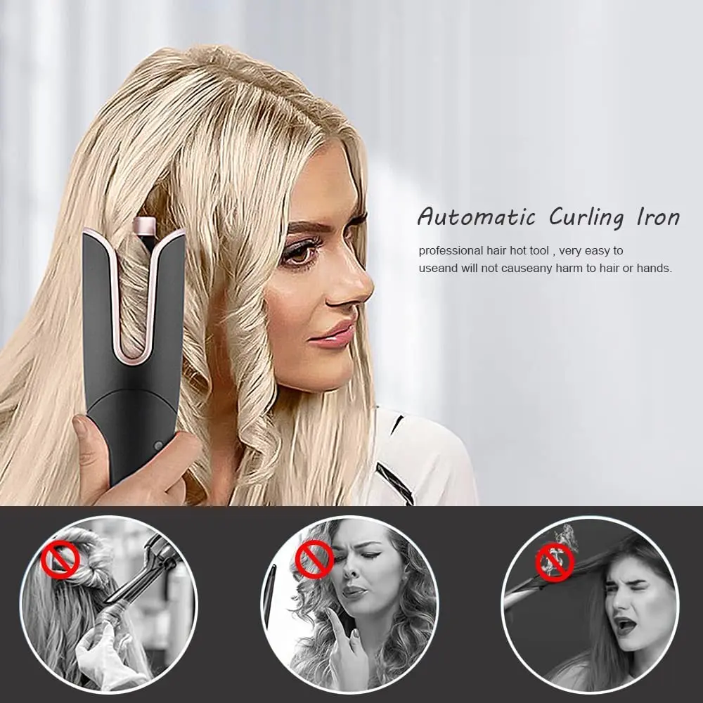 The automatic curling iron features adjustable temperature settings and a rotating cord, making it easy to create beautiful curls at home for all ages.