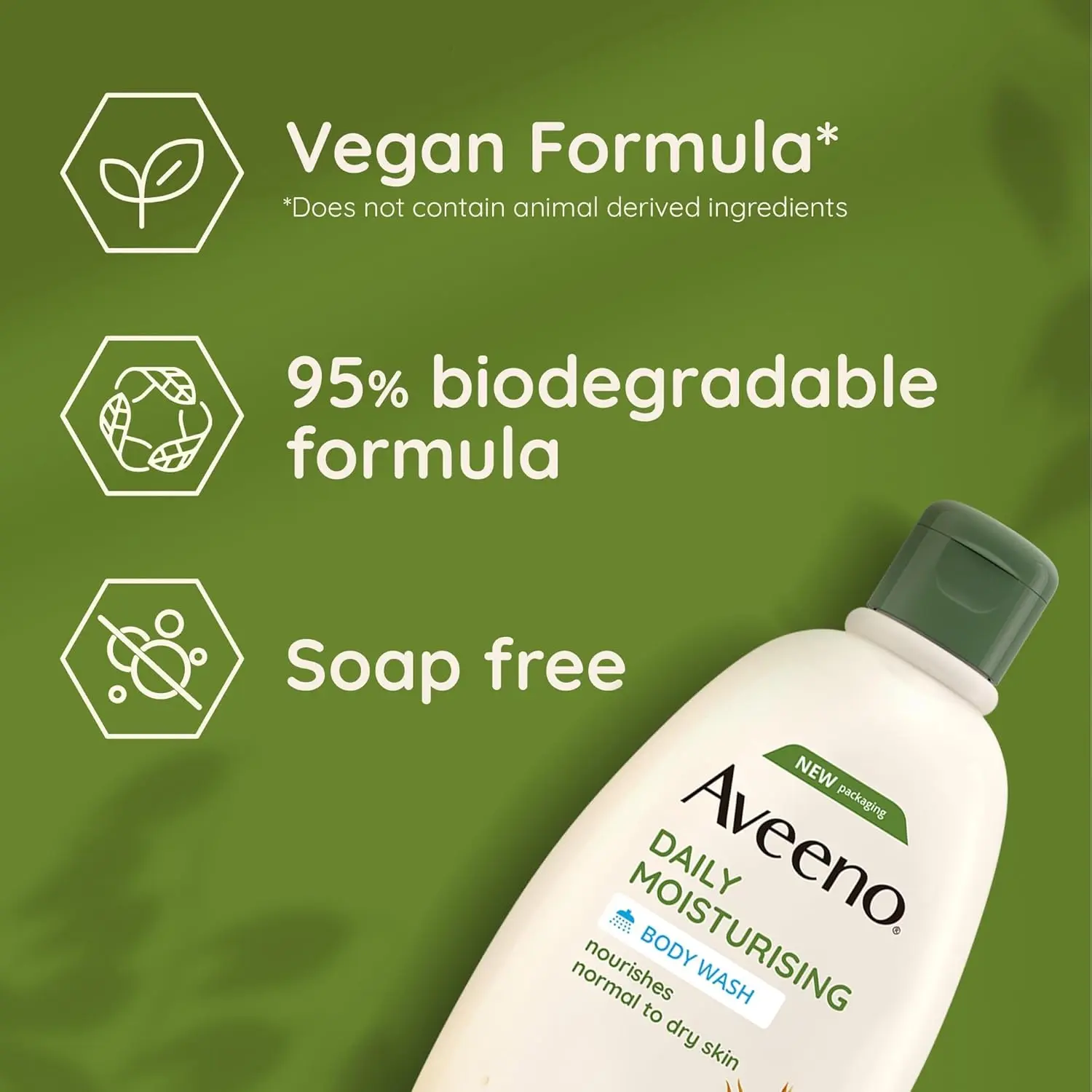 Aveeno Daily Moisturising Body Wash gently cleanses and nourishes dry, sensitive skin with soothing colloidal oatmeal.
