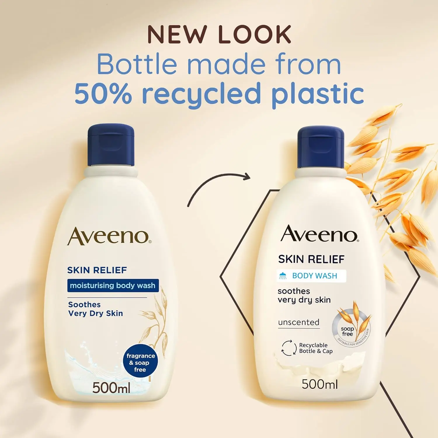 Aveeno Skin Relief Moisturising Body Wash gently cleanses and nourishes very dry, sensitive skin with its soothing Triple Oat Complex formula.