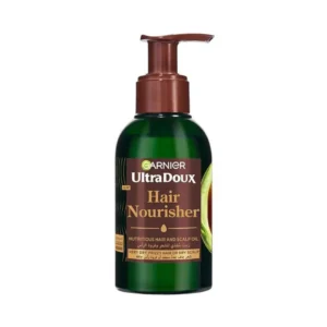 Garnier Ultra Doux avocado hair oil deeply nourishes dry hair and scalp, leaving it soft, frizz-free for up to 96 hours, and provides essential nutrients without weighing hair down.