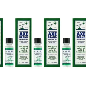 A 3ML bottle of Axe Universal Oil from Singapore provides cold and pain relief.