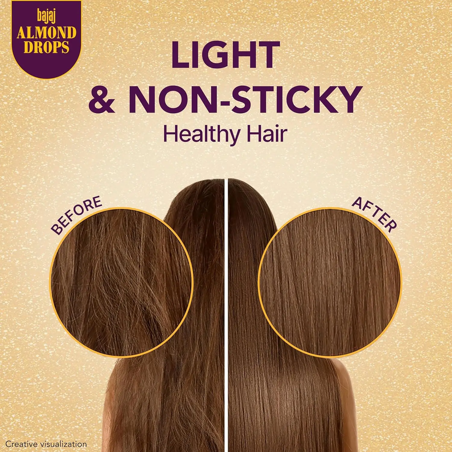 Bajaj Almond Drops hair oil enriched with Vitamin E and almond goodness, strengthens hair, reduces hair fall, and adds natural shine for all hair types.