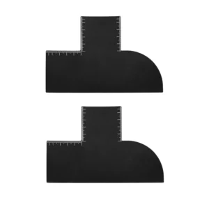 This pack of two black plastic barber enhancement cards with measuring indicators are perfect tools for shaping hairlines and beards.