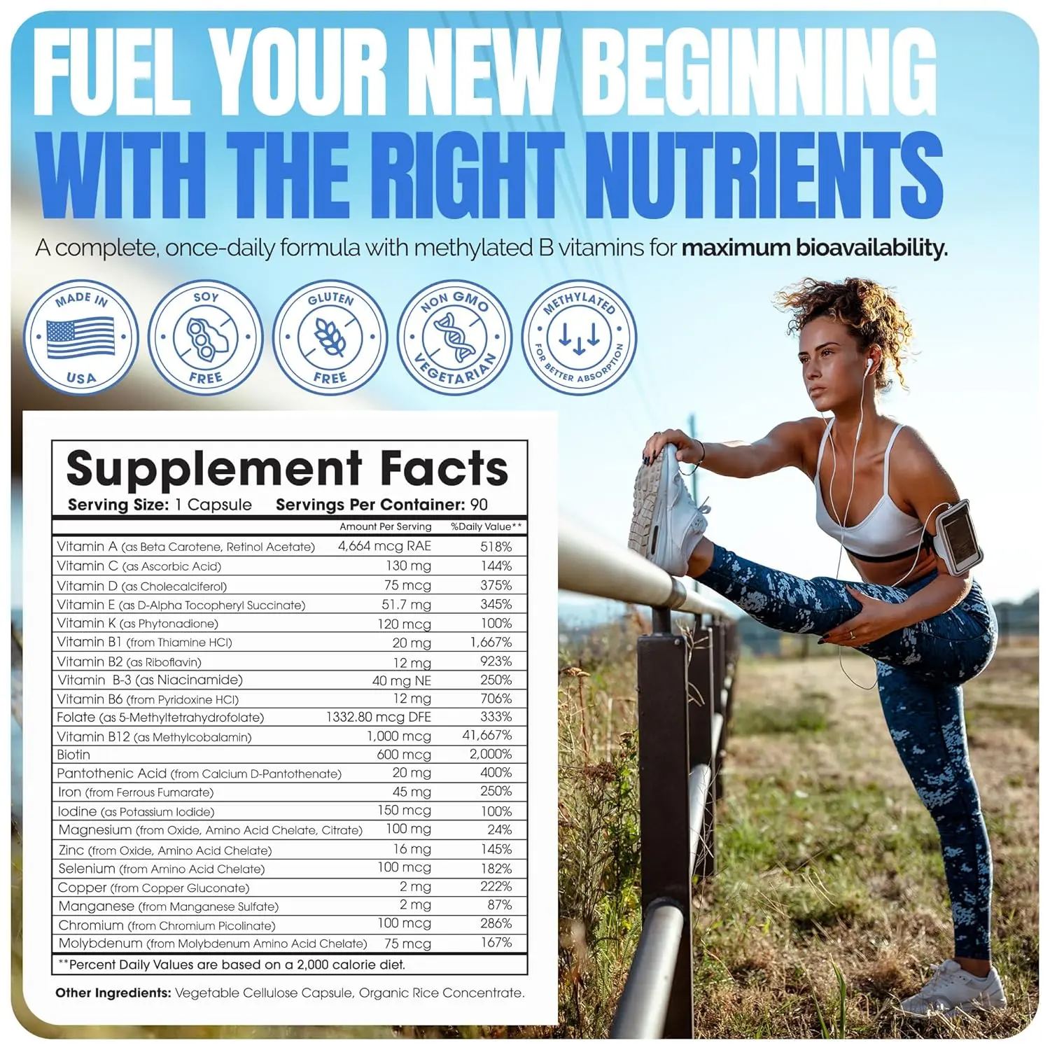 Shiny Leaf bariatric multivitamin with 45mg of iron and methylated B12 and folate, designed for gastric bypass and sleeve gastrectomy patients for maximum absorption and energy.