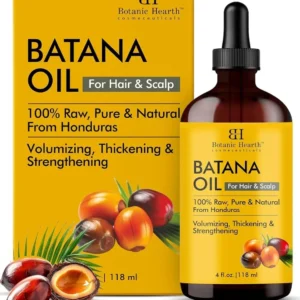 Botanic Hearth batana oil in a 118 ml bottle, a natural hair and skin treatment enriched with botanicals to moisturize and repair damaged hair, promote growth, and nourish skin.