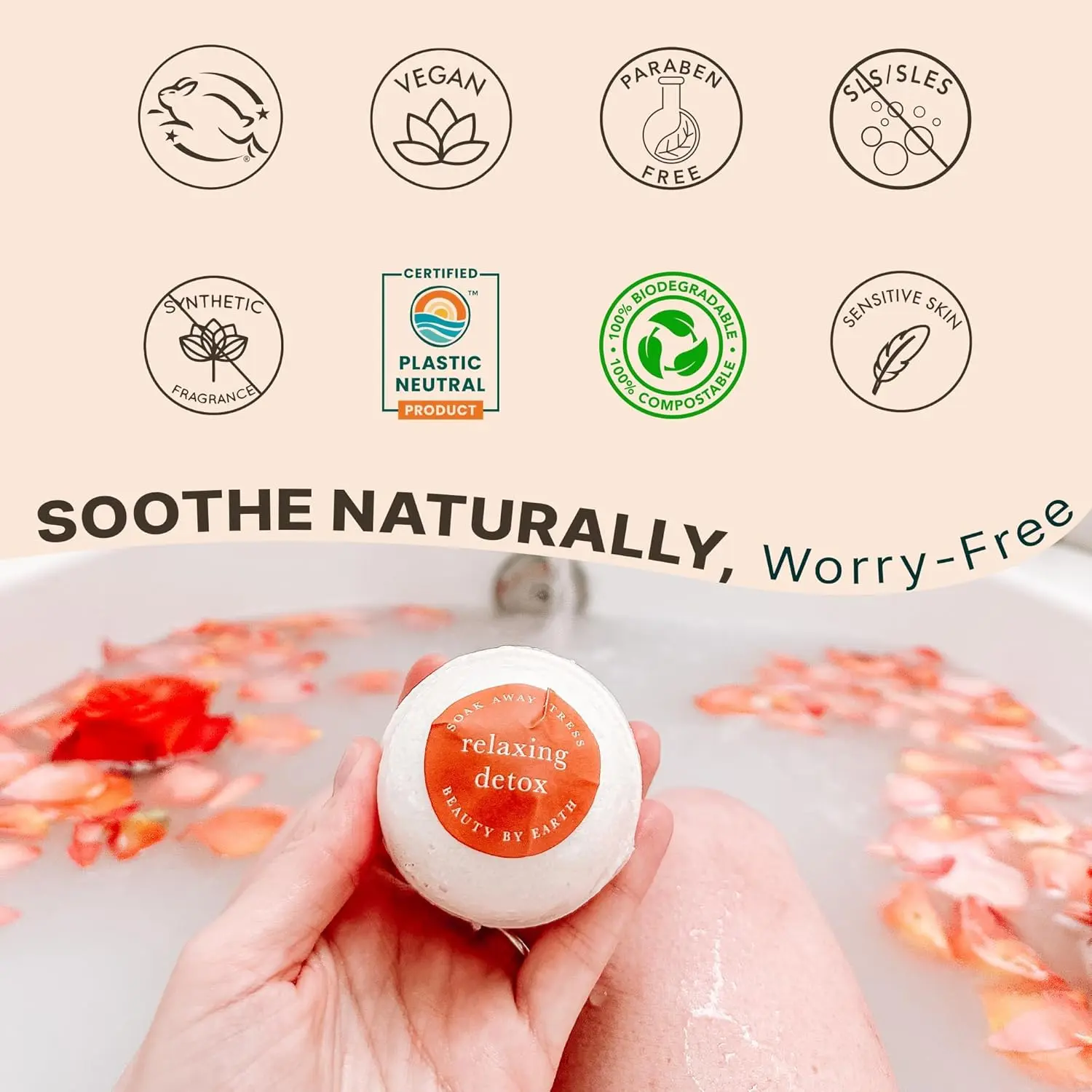 This USA-made bath bomb gift set features six organic and natural bath fizzies with essential oils, Epsom salt, clays, and butters, perfect for a relaxing spa experience for women, men, and kids.