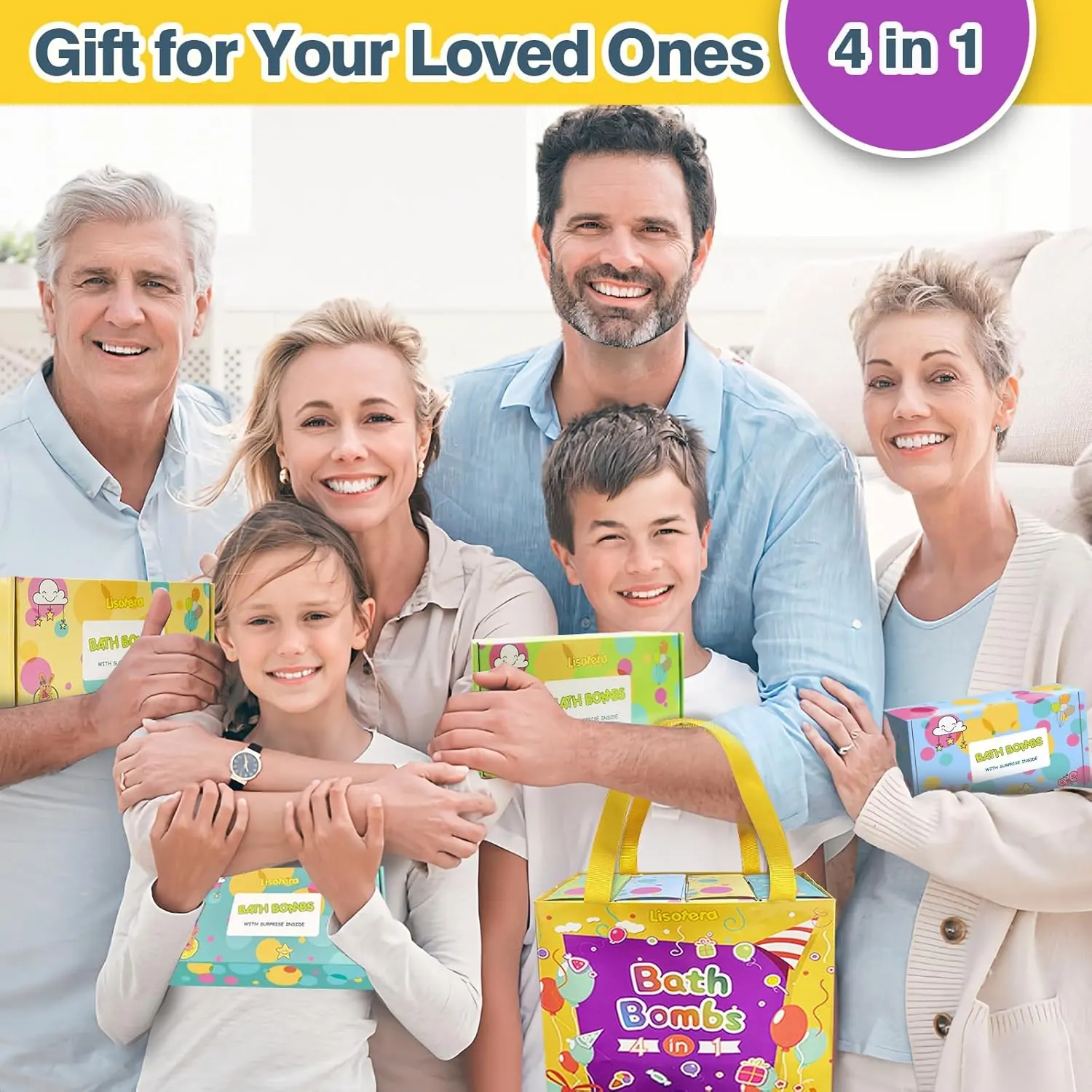 This gift set includes 32 bath bombs for kids with surprise land and sea animal toys inside, offering a fun and colorful bath experience with bubbles and pleasant scents.