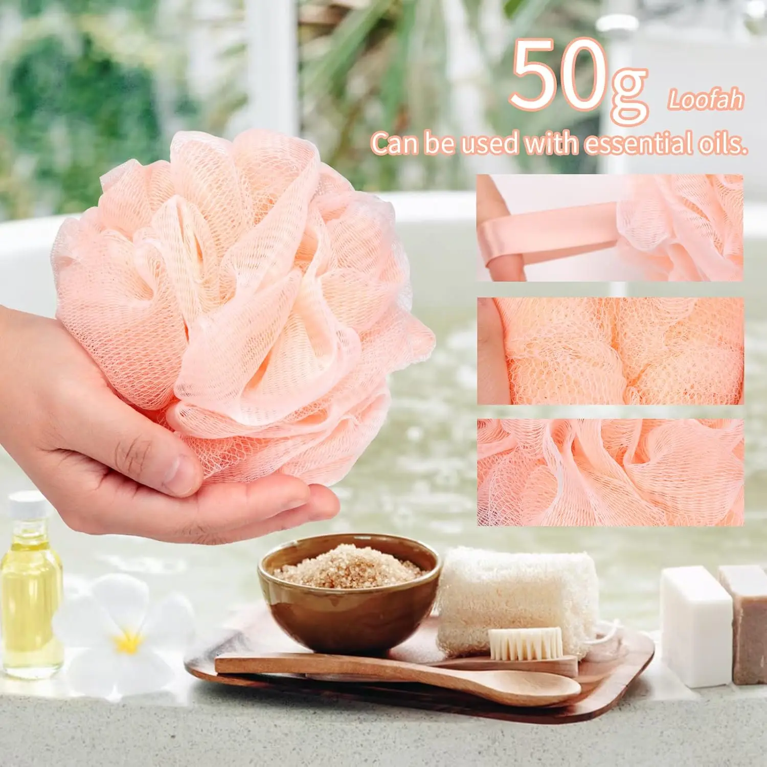 This 4-pack of colorful bath loofah sponges provides gentle exfoliation, creating a rich lather for smooth and soft skin while saving shower gel.