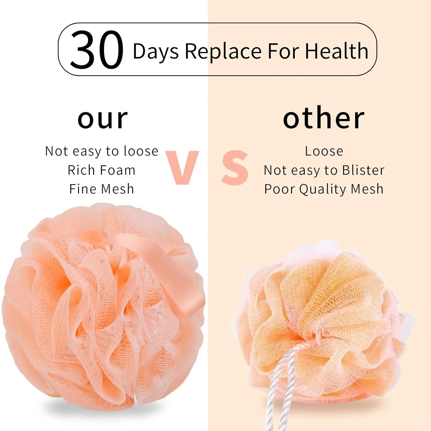 This 4-pack of colorful bath loofah sponges provides gentle exfoliation, creating a rich lather for smooth and soft skin while saving shower gel.