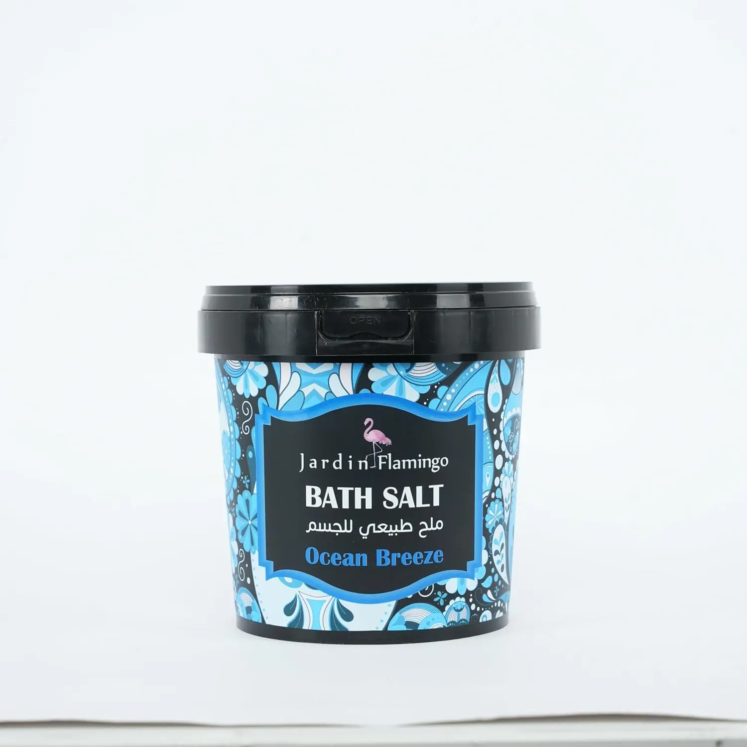 A one kilogram bag of Ocean Breeze bath salts, perfect for soothing muscle pain, aching joints, and relieving stress during a relaxing bath.