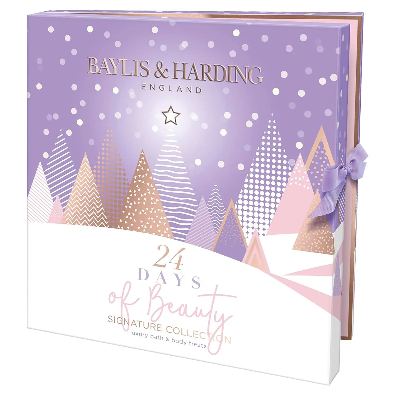 This vegan-friendly Baylis & Harding gift set includes a luxurious jojoba, vanilla, and almond oil body butter and scrub, offering a delightful fragrance experience in recyclable packaging.