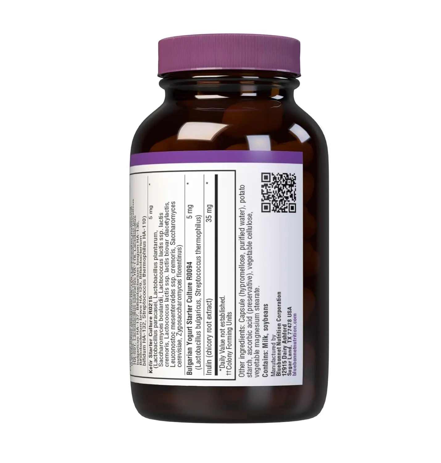 A bottle of Bluebonnet Nutrition BB Probiotic & Prebiotic 50B containing 30 vegetarian capsules.