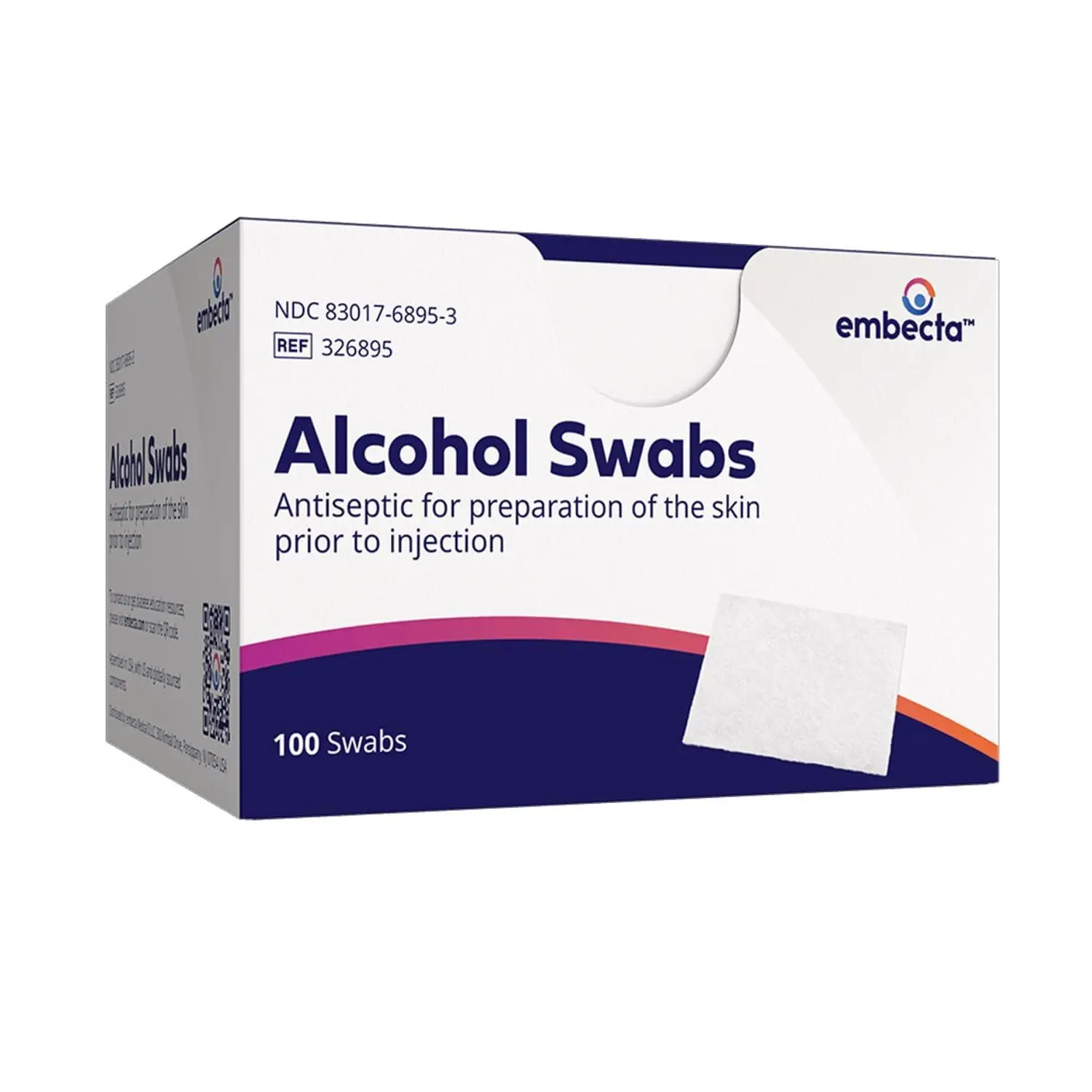 This image shows a two-pack of BD Alcohol Swabs, each containing 100 swabs.