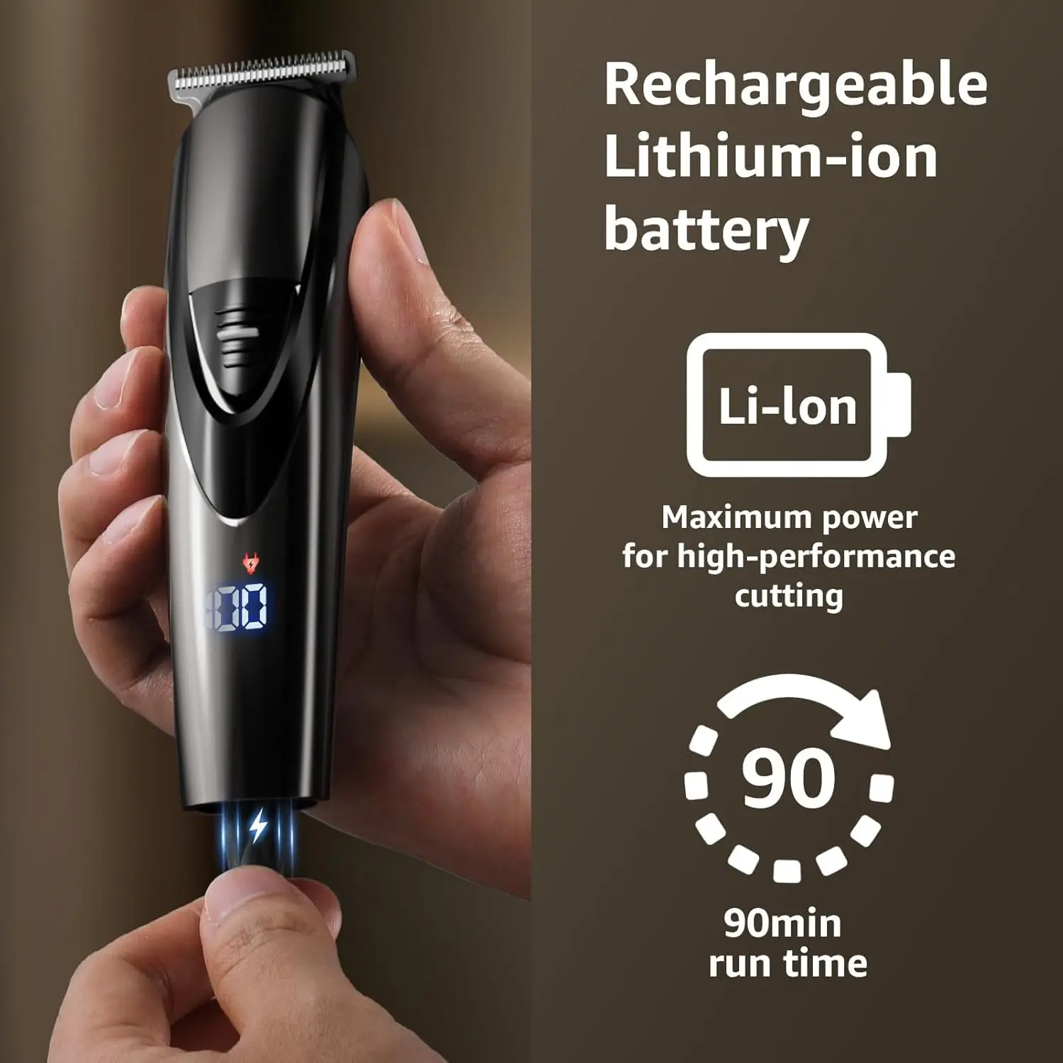 This 12-in-1 cordless grooming kit includes a beard trimmer, hair clippers, and multiple attachments for precise trimming of facial hair, nose hair, and intimate areas, along with guide combs for achieving various hair styles and lengths.