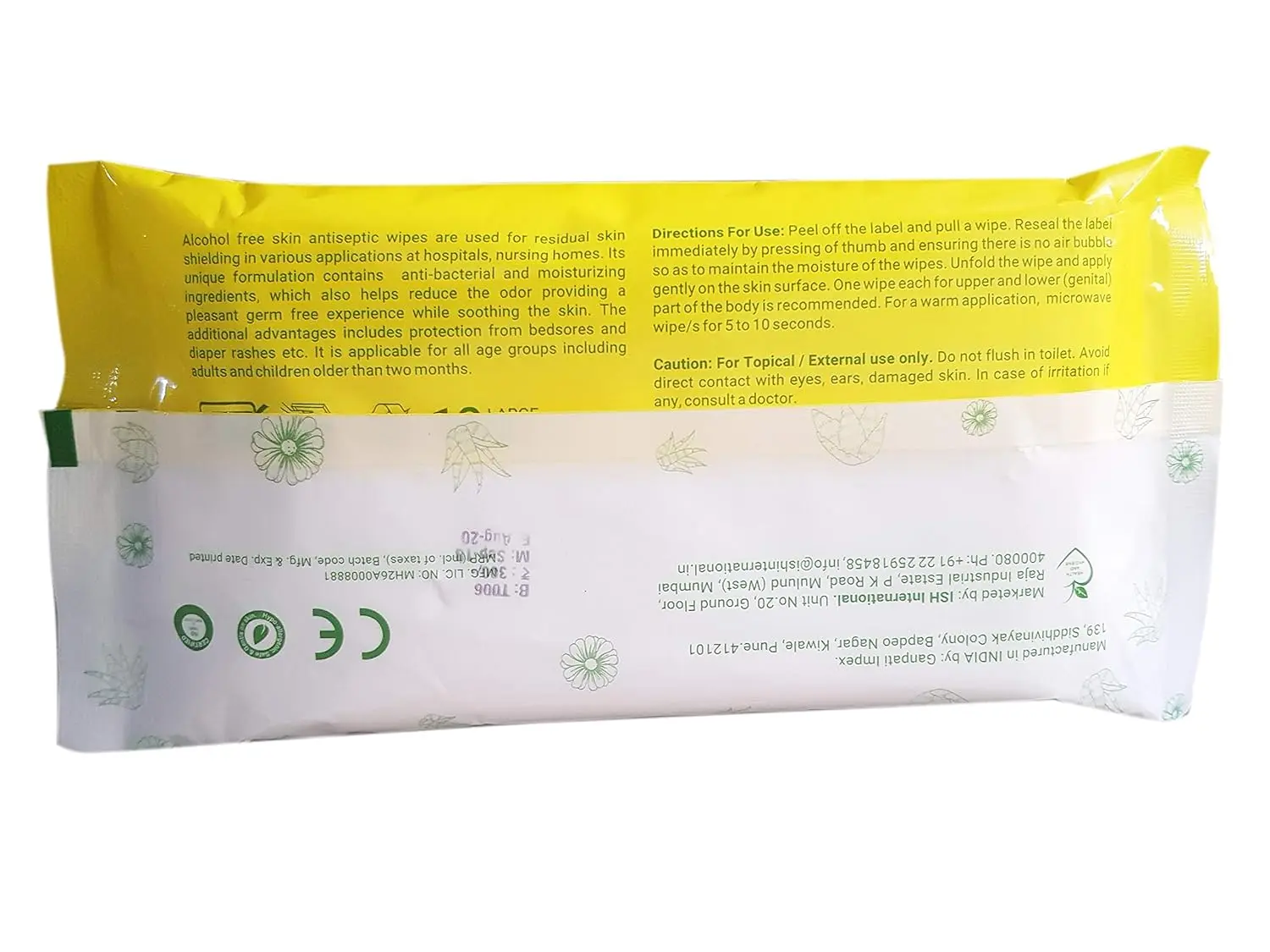 Large antiseptic bed bath wipes with aloe vera and vitamin E are perfect for travel, camping, hiking, backpacking, and situations where traditional washing is difficult.