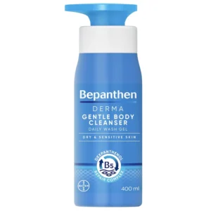 Bepanthen Derma gentle body cleanser is a soap-free and pH balanced body wash that moisturizes and soothes dry, itchy skin while cleansing.