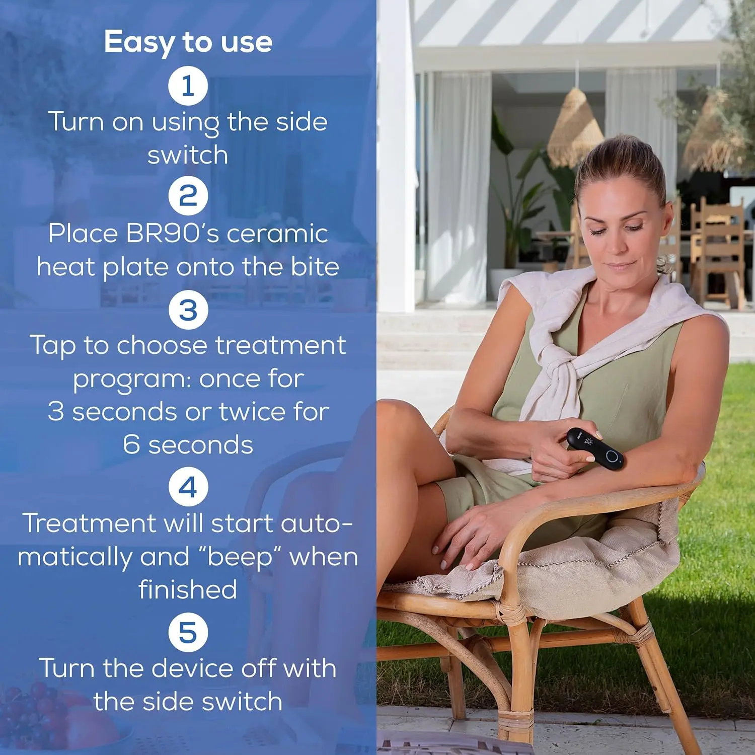 The Beurer BR90 bite healer uses heat to provide chemical-free relief from insect bites and stings, reducing itching and swelling.