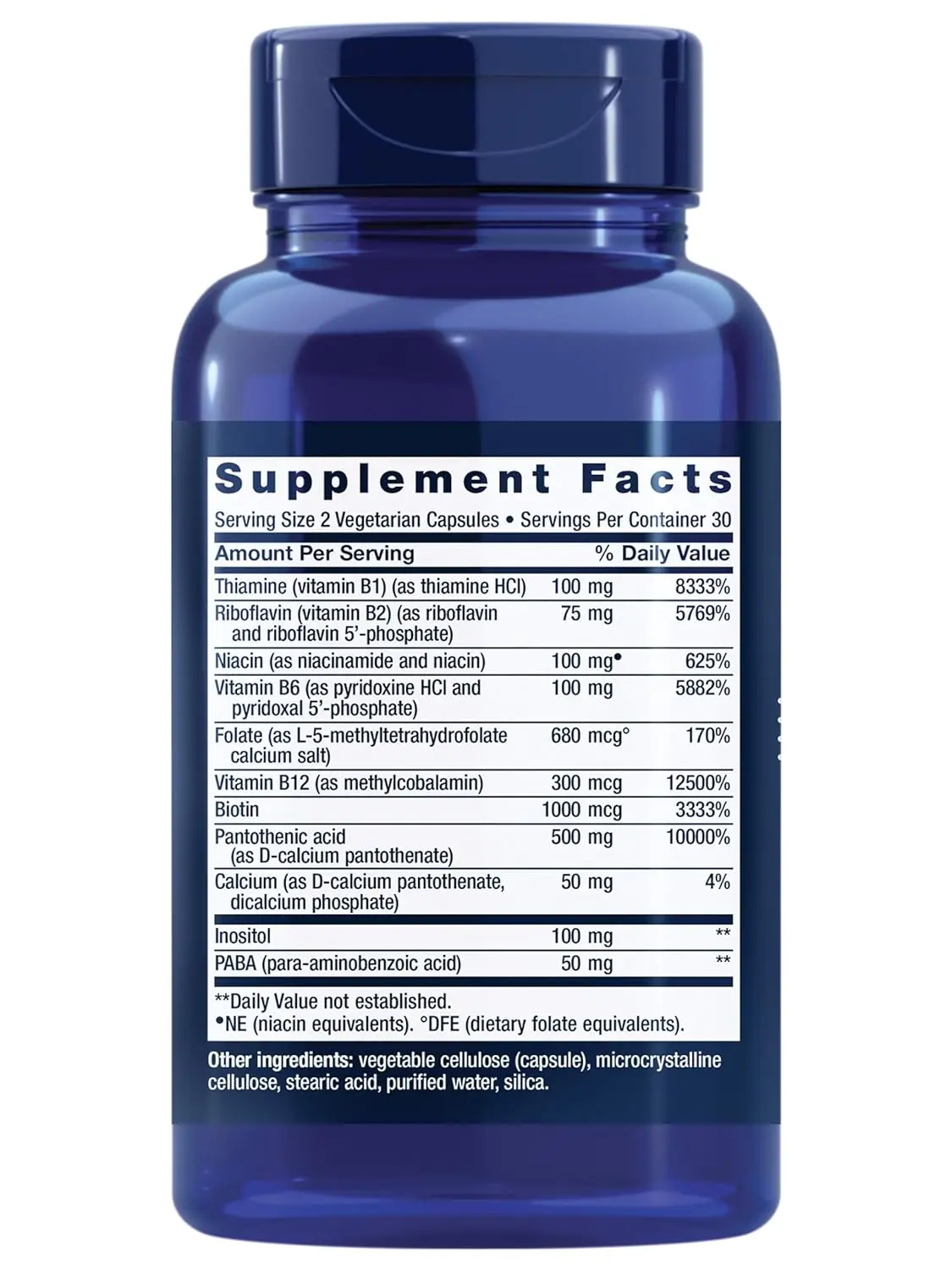 Life Extension Bioactive Complete B-Complex supplement supports heart, brain, nerve health, and energy production with a comprehensive blend of B vitamins in easy-to-absorb vegetarian capsules.