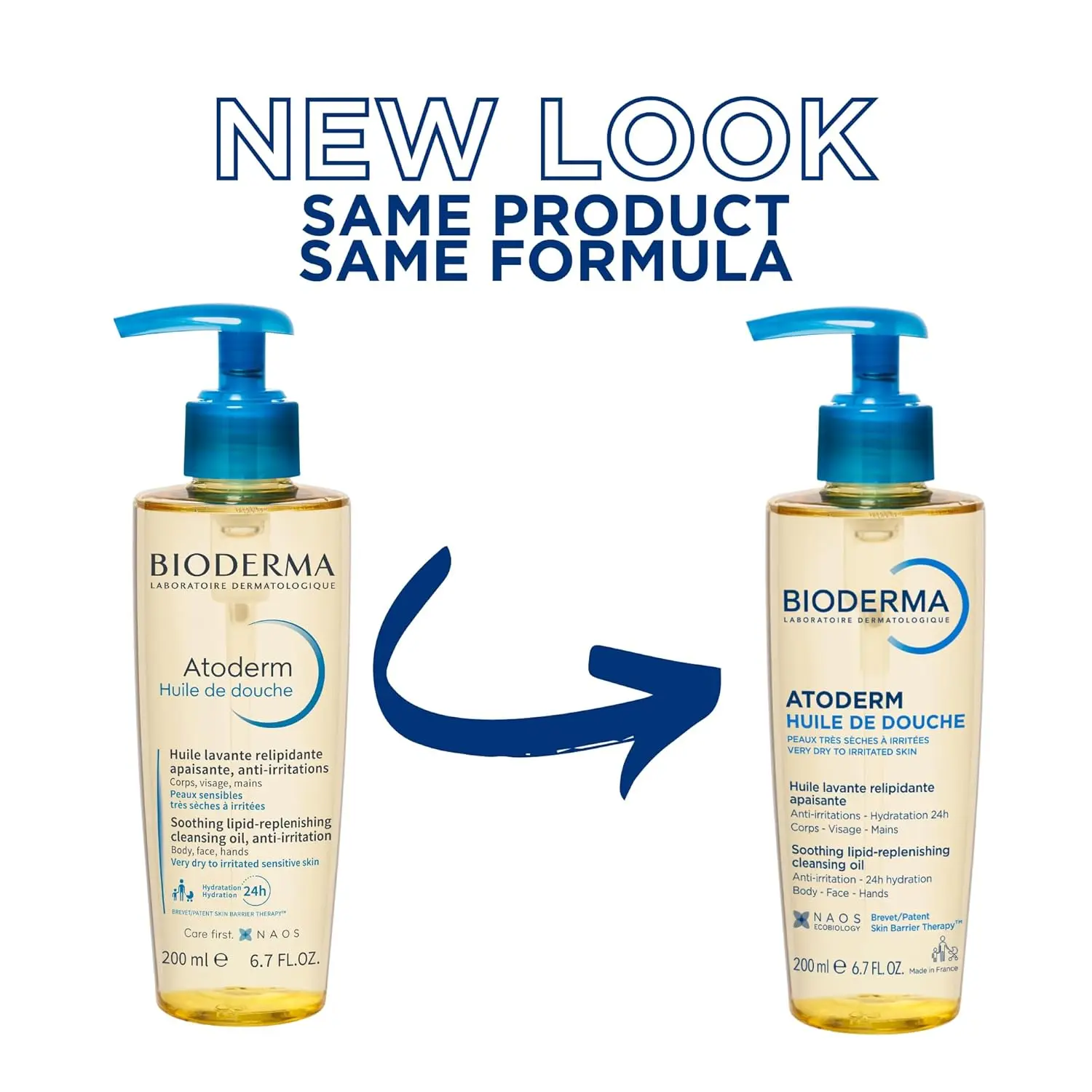 Bioderma Atoderm Huile De Douche cleansing oil intensely nourishes, soothes irritation, restores lipids, and respects sensitive, dry, or atopic skin, leaving it satin smooth and ultra comfortable.