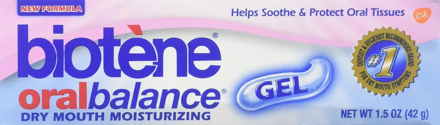 Biotene dry mouth gel offers long lasting, sugar free, pH balanced natural enzyme protection.