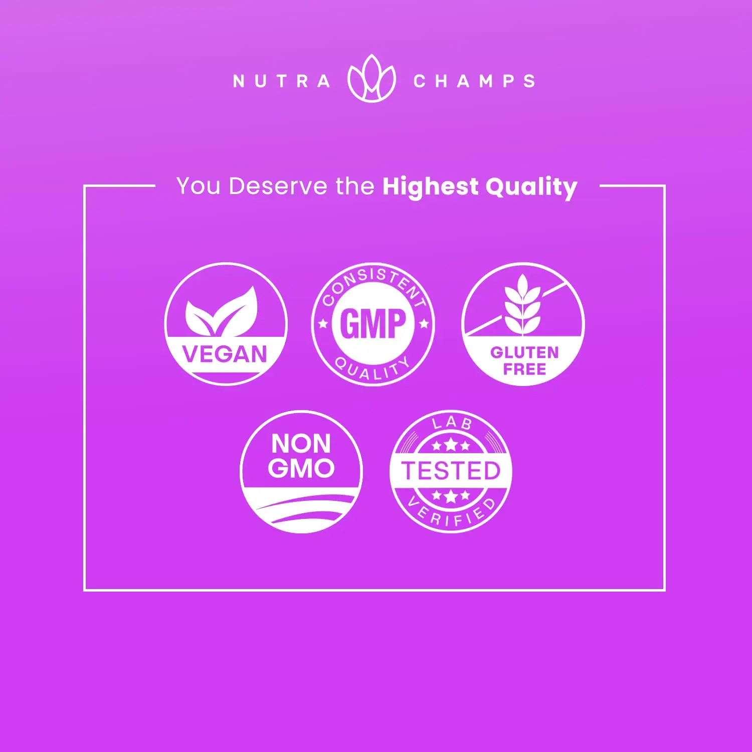 NutraChamps vegan biotin gummies provide a high potency dose of 10,000 mcg to support healthy hair, skin, and nails for both adults and children.