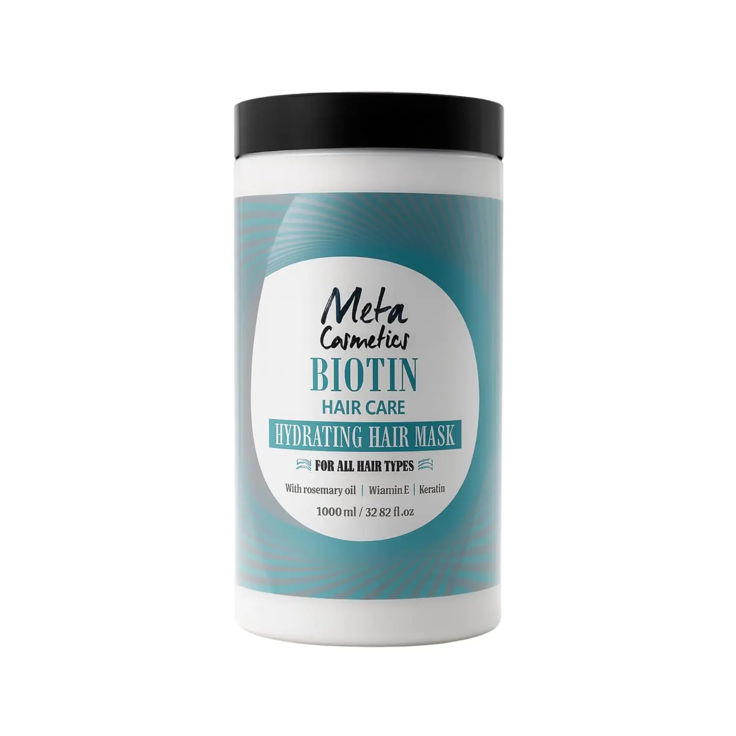 This biotin hair mask with rosemary oil and vitamin E strengthens hair, promotes keratin formation, and leaves hair smooth and lustrous.