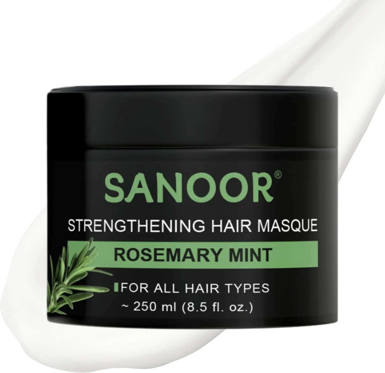 Deep conditioning hair mask infused with biotin and rosemary to repair dry, damaged hair, reduce frizz, and promote a healthy scalp.