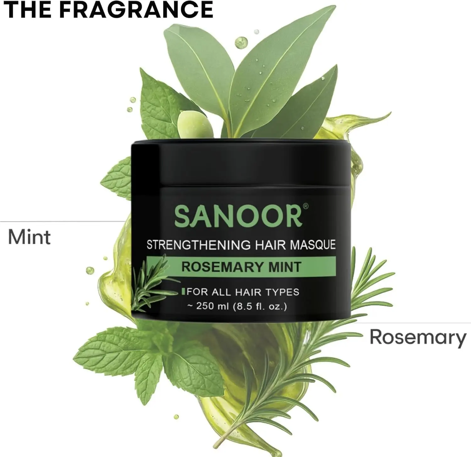 Deep conditioning hair mask infused with biotin and rosemary to repair dry, damaged hair, reduce frizz, and promote a healthy scalp.