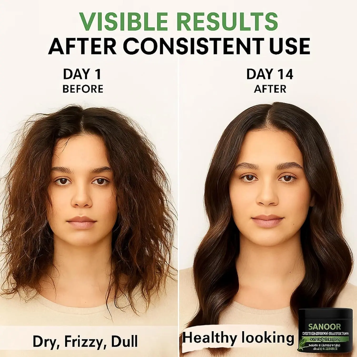 Deep conditioning hair mask infused with biotin and rosemary to repair dry, damaged hair, reduce frizz, and promote a healthy scalp.