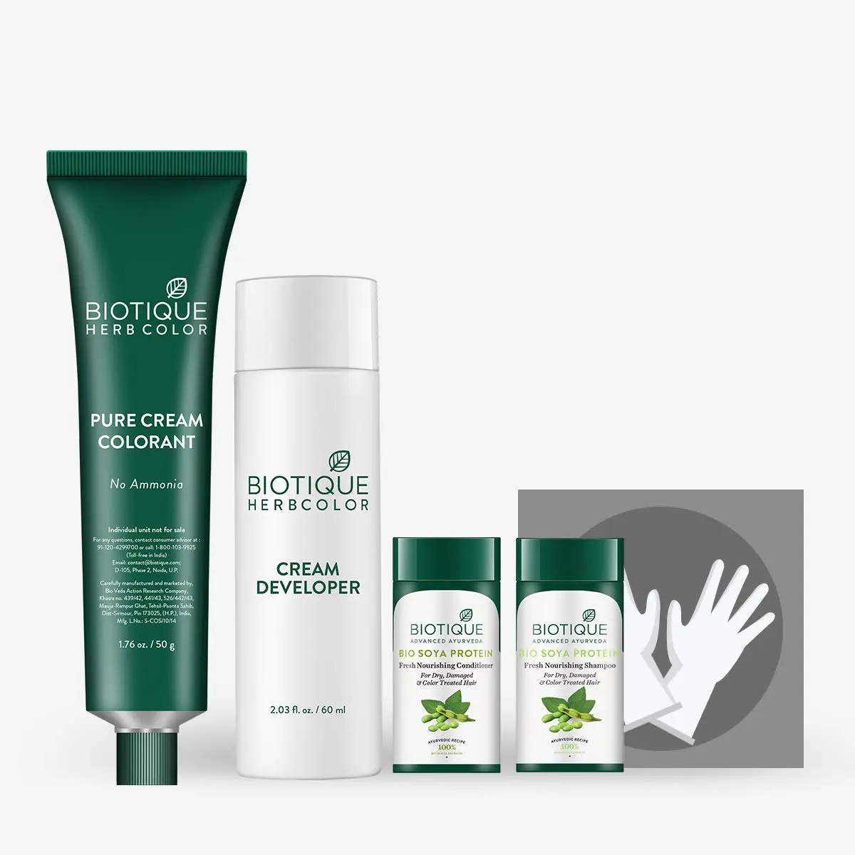 Biotique Bio Herbcolor 4N Brown hair color for 100% grey coverage, infused with 9 organic herbal extracts to nourish hair and scalp.