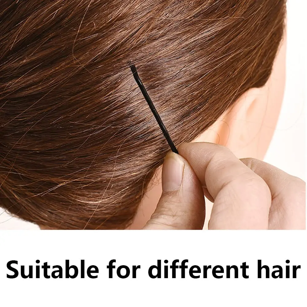 This set features 200 durable black bobby pins in a cute storage box, perfect for creating various hairstyles for women and girls with all hair types.