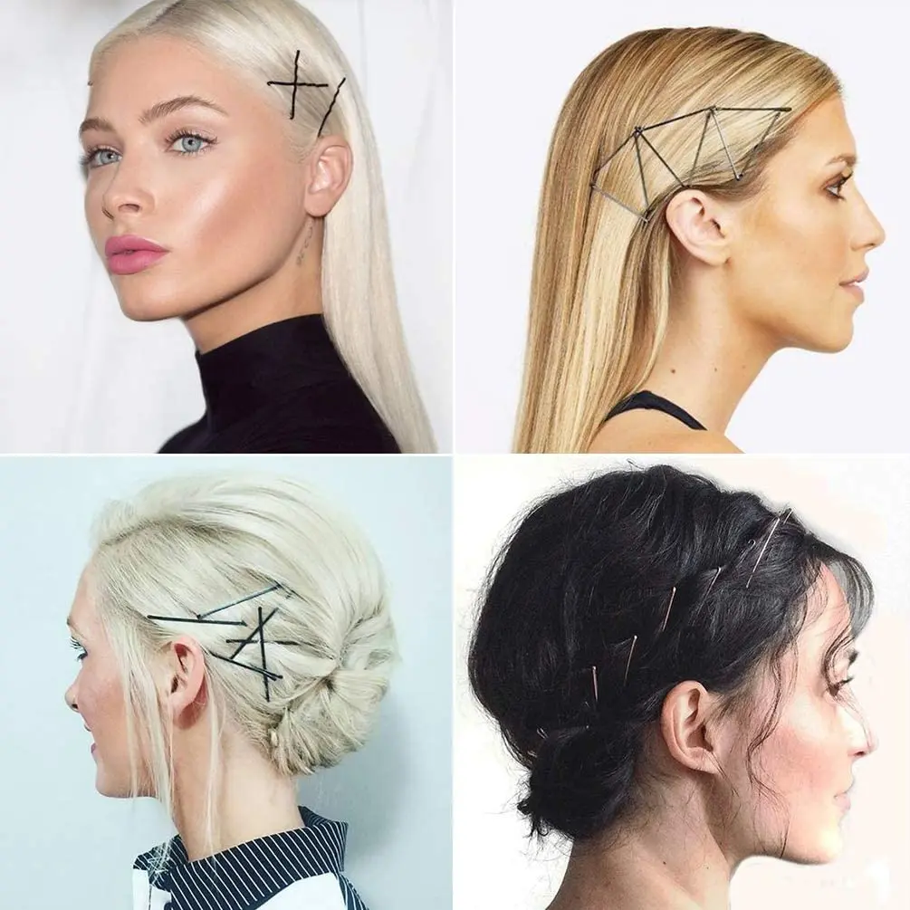 This set features 200 durable black bobby pins in a cute storage box, perfect for creating various hairstyles for women and girls with all hair types.