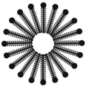 A close-up shows black orthodontic ligature ties, also known as braces rubber bands, designed with rounded corners to hold the wire tightly and ensure effective orthodontic treatment.