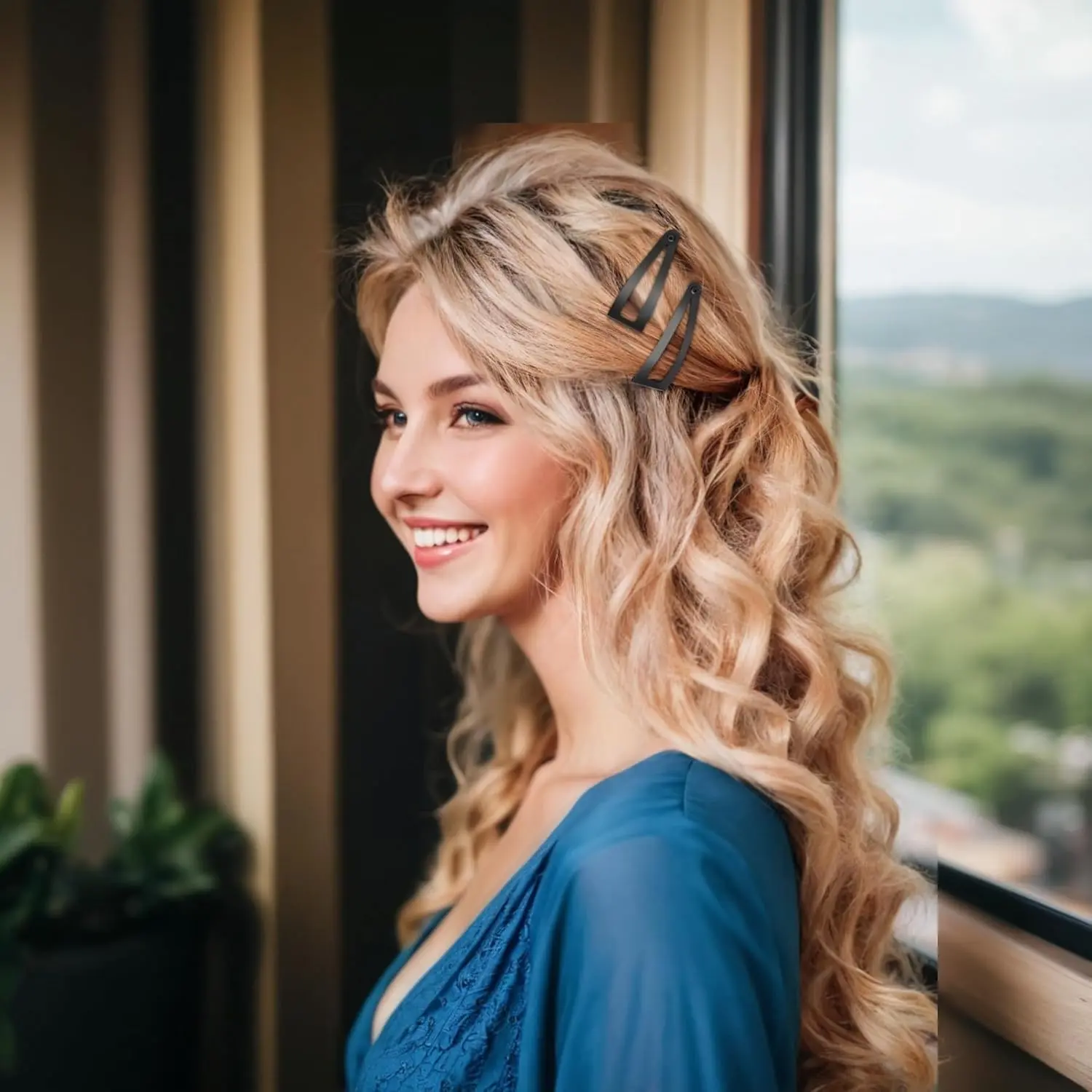 This image shows a 10-pack of black metal snap hair clips, perfect for women's styling needs, featuring a durable design and secure grip for effortless hairstyles.