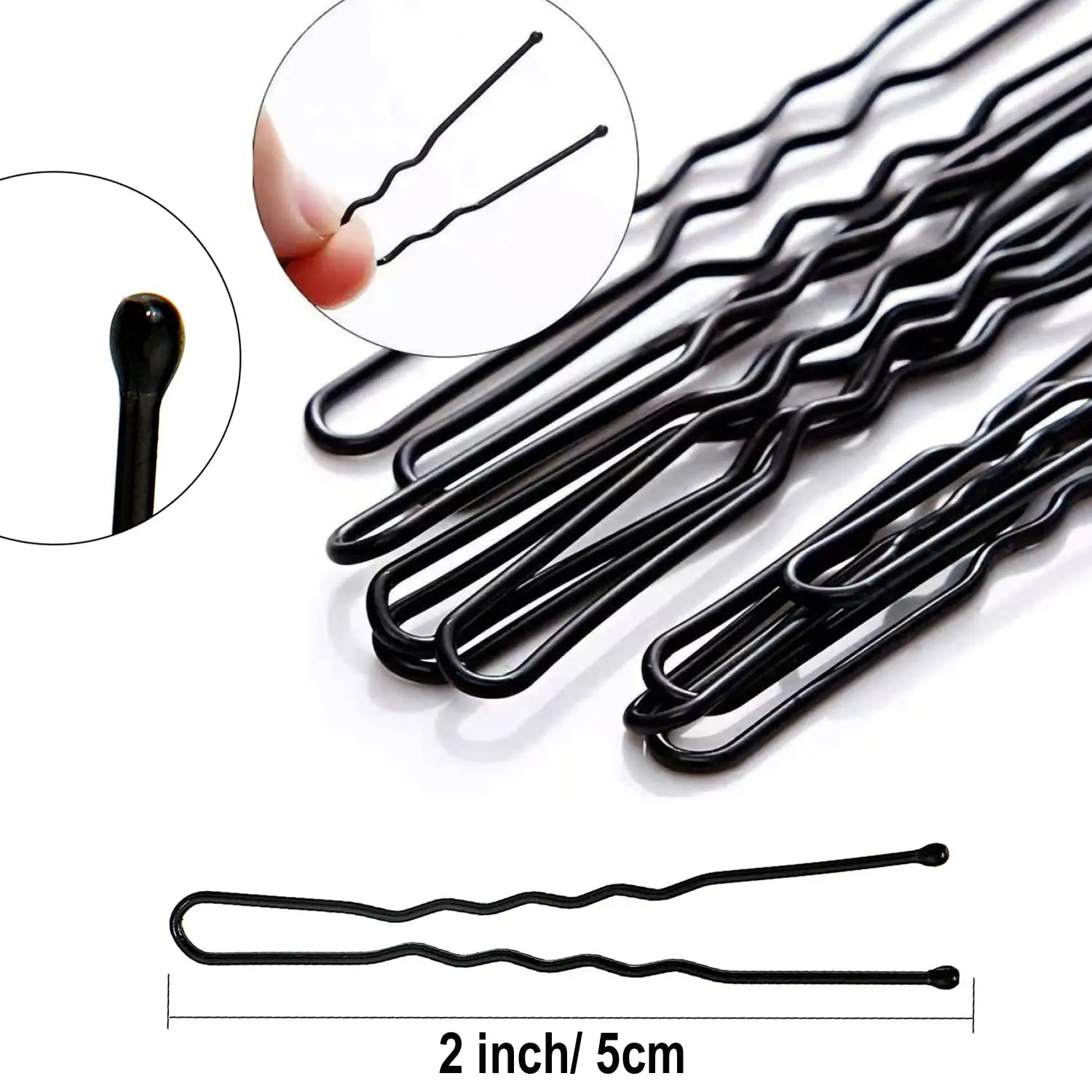 This set features 120 black U-shaped hair pins perfect for creating buns and other up-dos for weddings, parties, or everyday use, all neatly organized in a clear storage box.