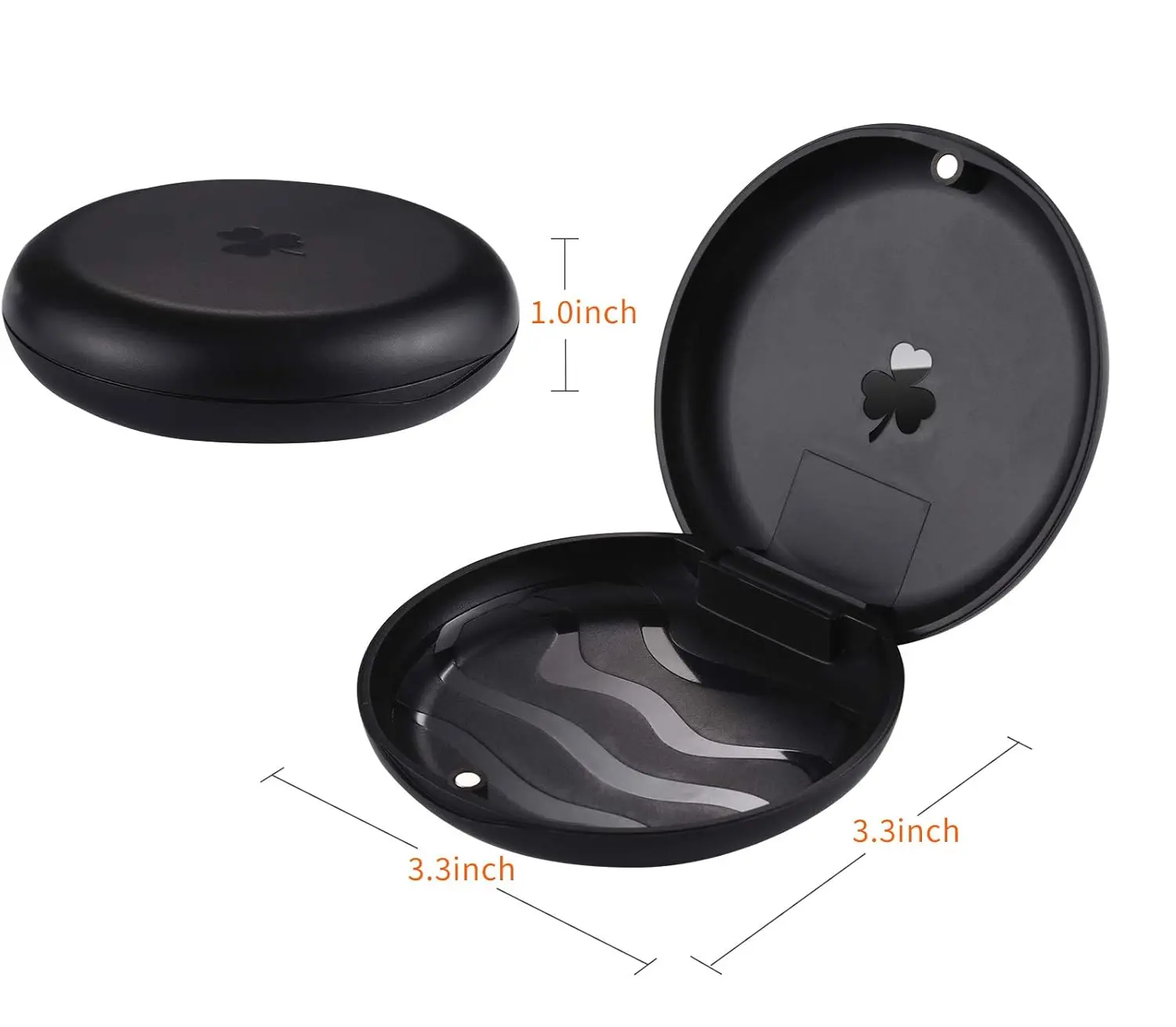 This 5 pack of black orthodontic retainer cases provides a secure and portable storage solution for retainers and mouthguards.