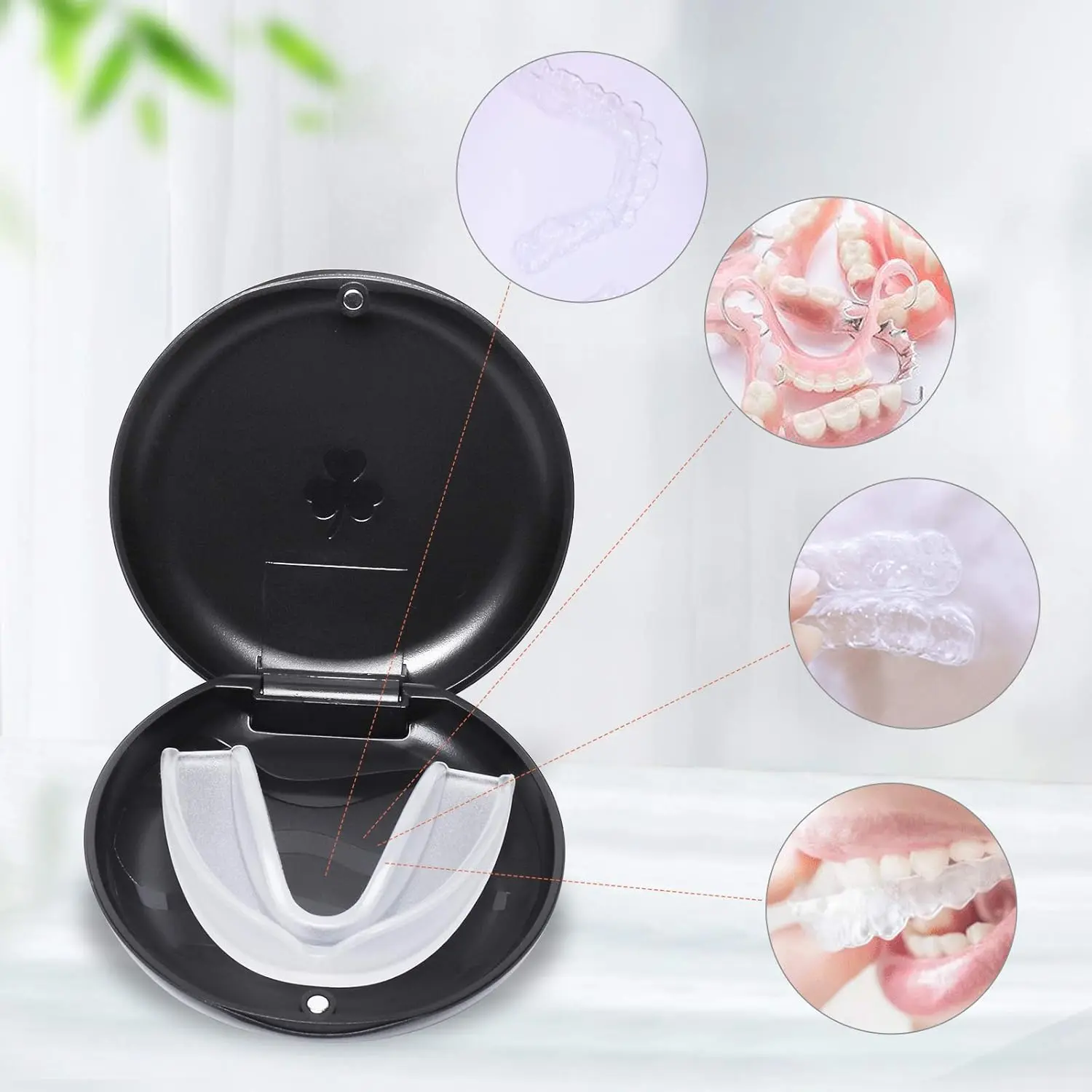 This 5 pack of black orthodontic retainer cases provides a secure and portable storage solution for retainers and mouthguards.