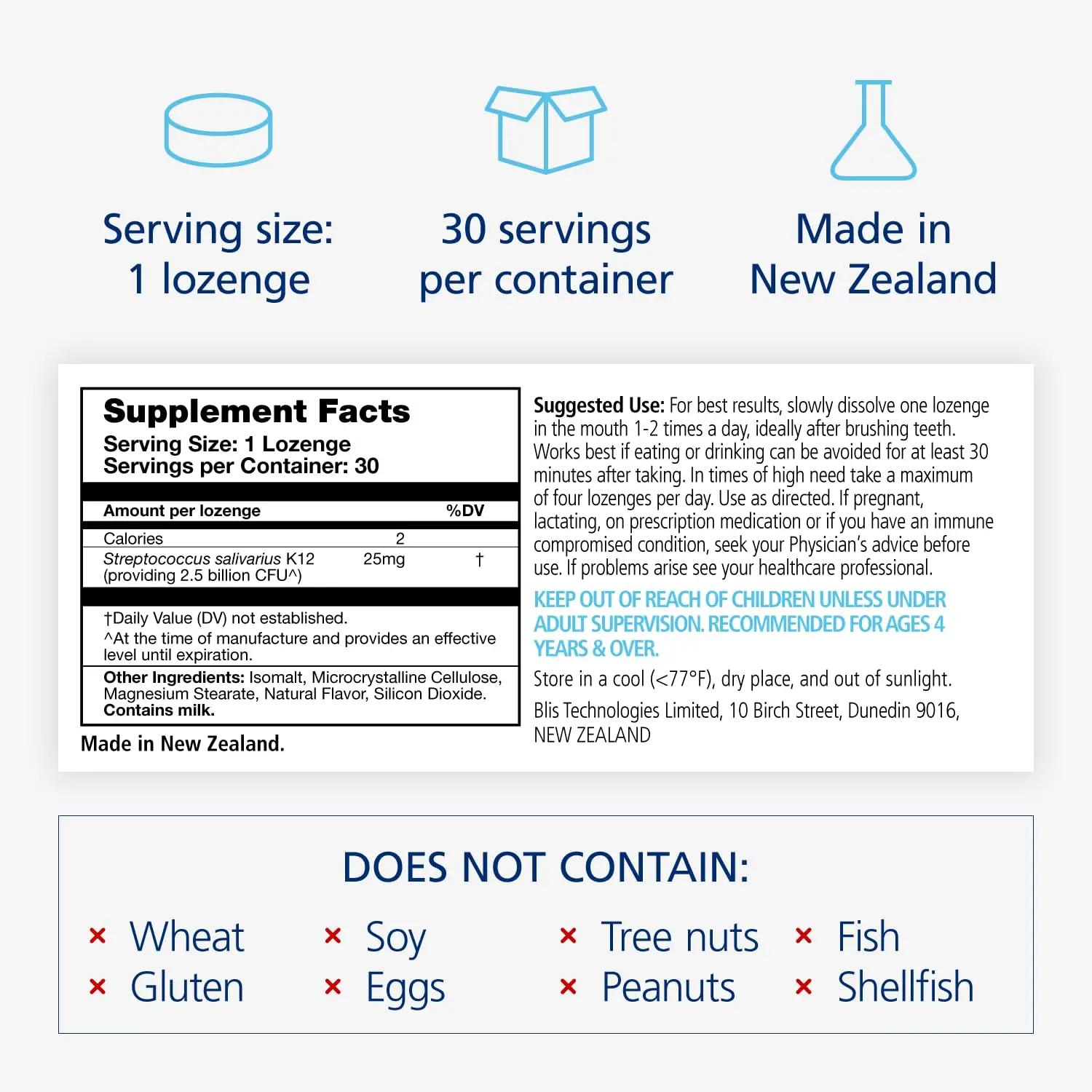 Blis ThroatHealth oral probiotic lozenges support throat immunity for adults and kids with a potent BLIS K12 formula, providing a 30-day supply.
