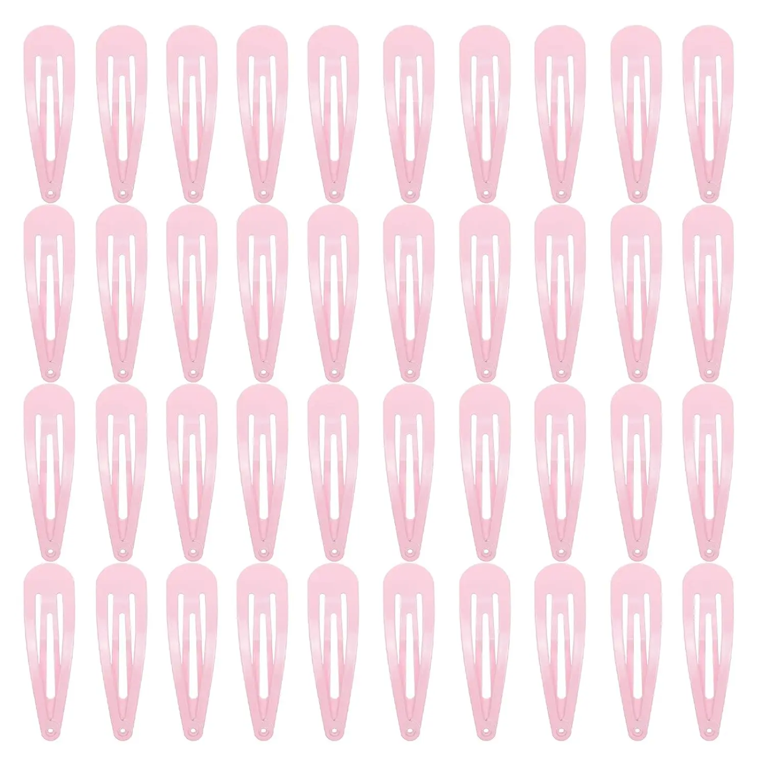 This image displays 40 royal blue, 2-inch metal snap hair clips, perfect accessories to hold fine or thick hair in place for women.