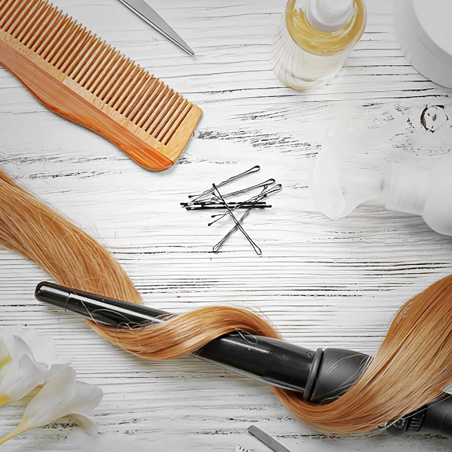 This image shows a pack of 120 black bobby pins, perfect for creating buns and various hairstyles, offering a strong and secure hold for women and bridal looks.