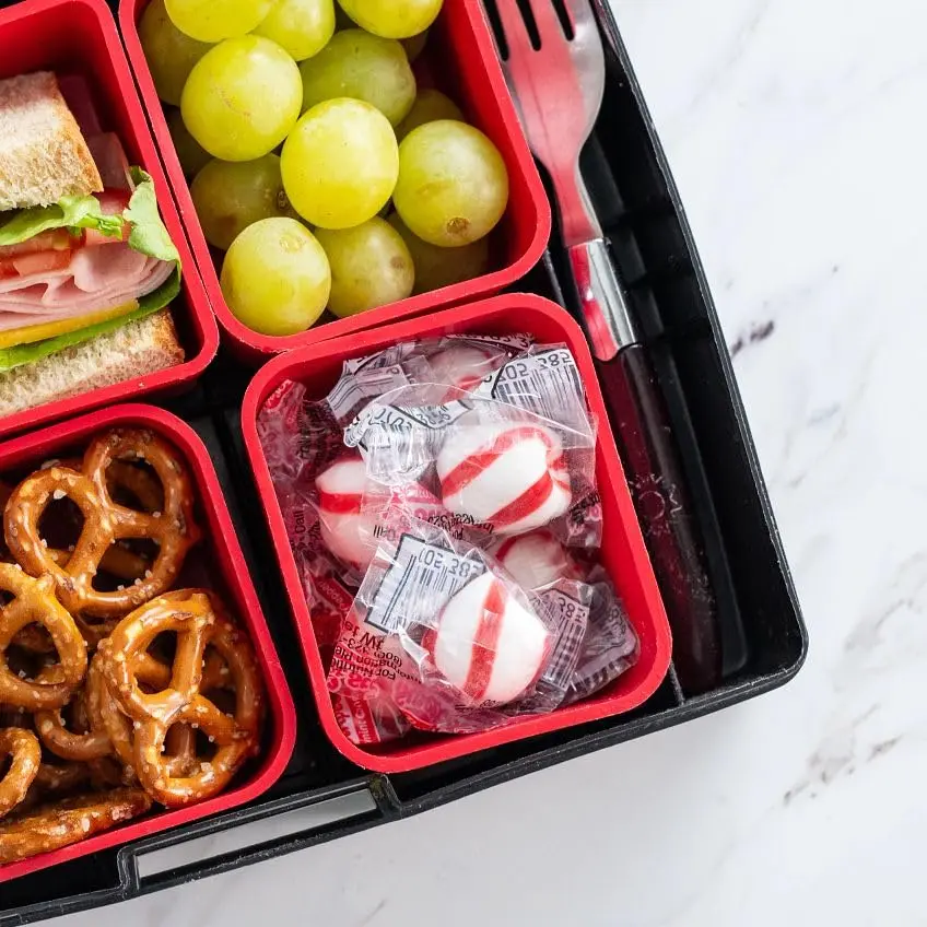 Jar of Bob's Sweet Stripes soft peppermint candy, a classic individually wrapped mint treat with a sweet peppermint flavor and only 60 calories per serving.