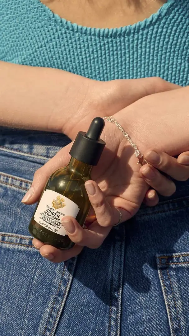 The Body Shop Ginger Scalp Serum nourishes and rebalances the scalp, enriched with ginger essential oil, white willow and birch bark extracts to soothe dry, flaky scalps.
