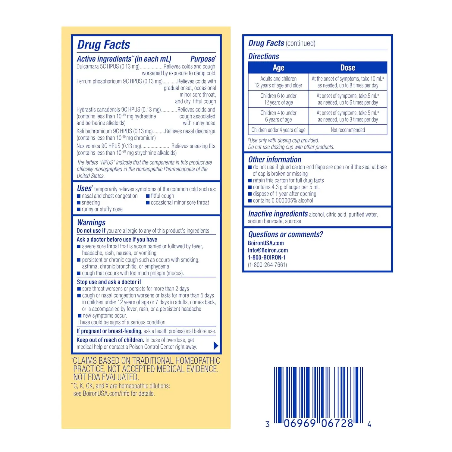 Boiron Adult's Chestal cough syrup provides relief from cold and cough symptoms in a 6.7 fluid ounce bottle.