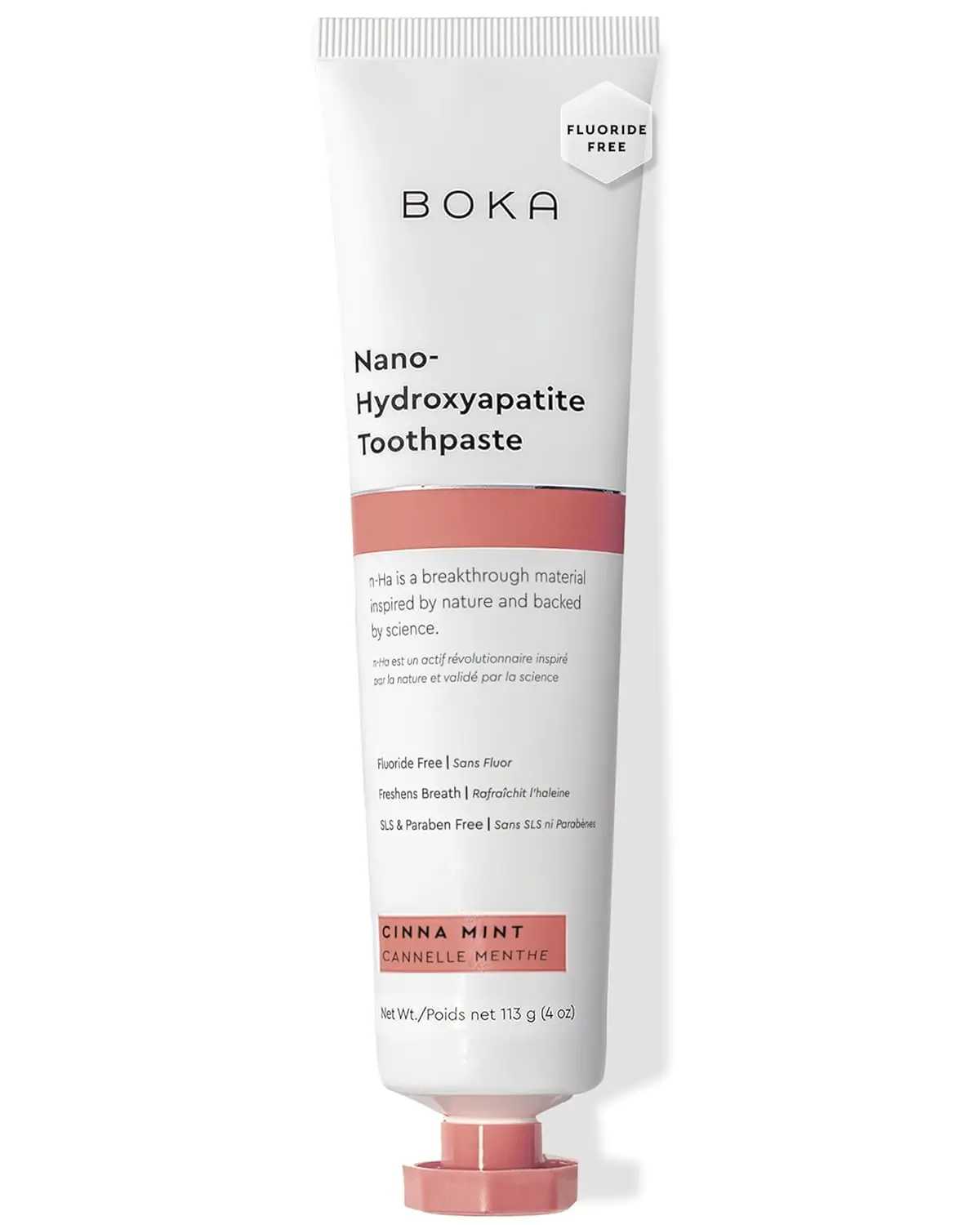 Boka Ela Mint Nano Hydroxyapatite Toothpaste promotes whole body health with a non-toxic, biocompatible, fluoride-free, and vegan formula that is safe for adults and kids with sensitive teeth.