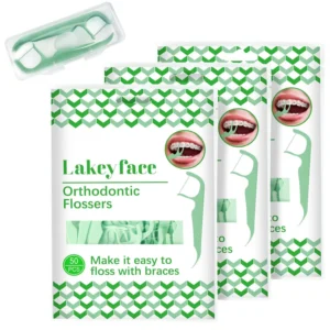 This value pack includes three bags of orthodontic flossers for braces, each containing 50 picks, designed with a thin spatula to easily clean between brackets and a toothpick end for removing food particles, making it convenient for both kids and adults to maintain oral hygiene.