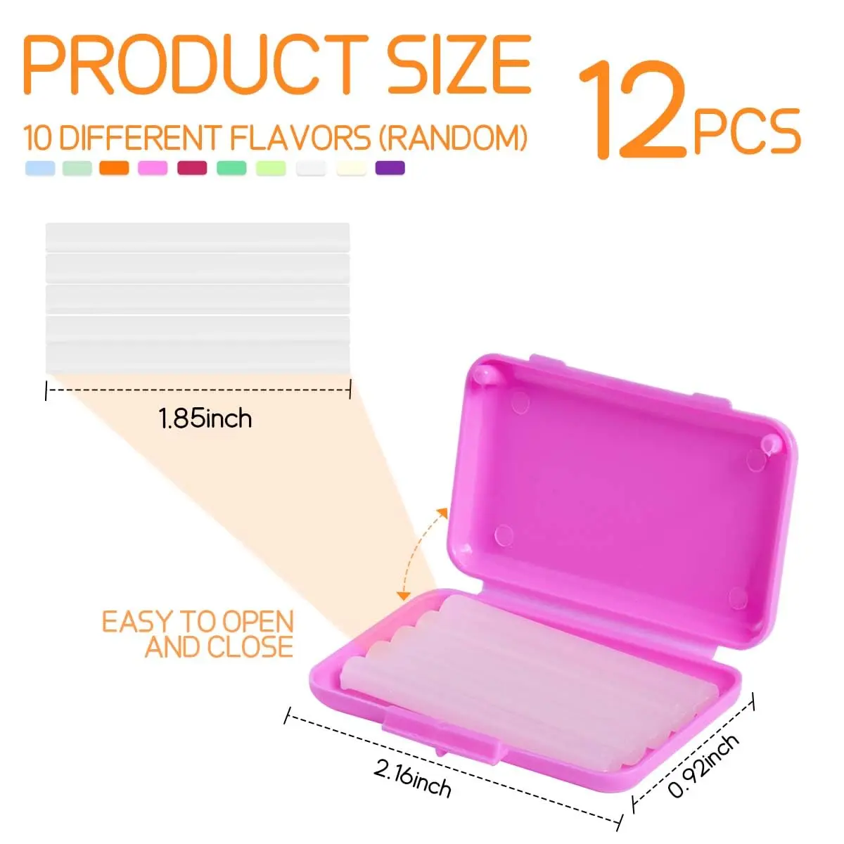 Twelve boxes of colorful, scented orthodontic wax strips provide temporary relief from irritation caused by braces brackets and wires, protecting the inner mouth.